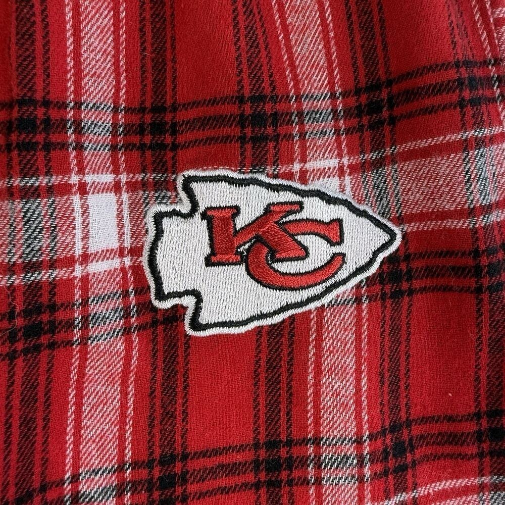 Kansas City Chiefs Women's XL Pajama Lounge Pants Red Plaid NFL Team Apparel - Picture 3 of 8